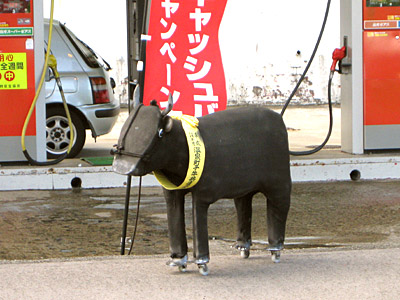 キャスターつきのウシ